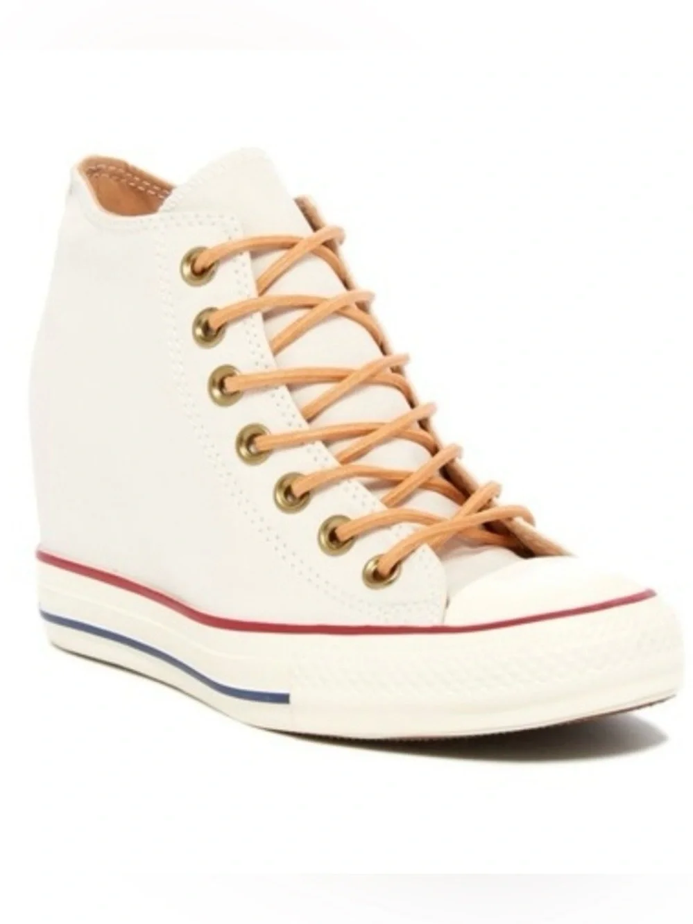 RARE Converse Chuck Taylor All Star Lux Hidden Wedge Ivory Peached Canvas 6